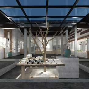 新中式茶文化博物馆3D模型下载